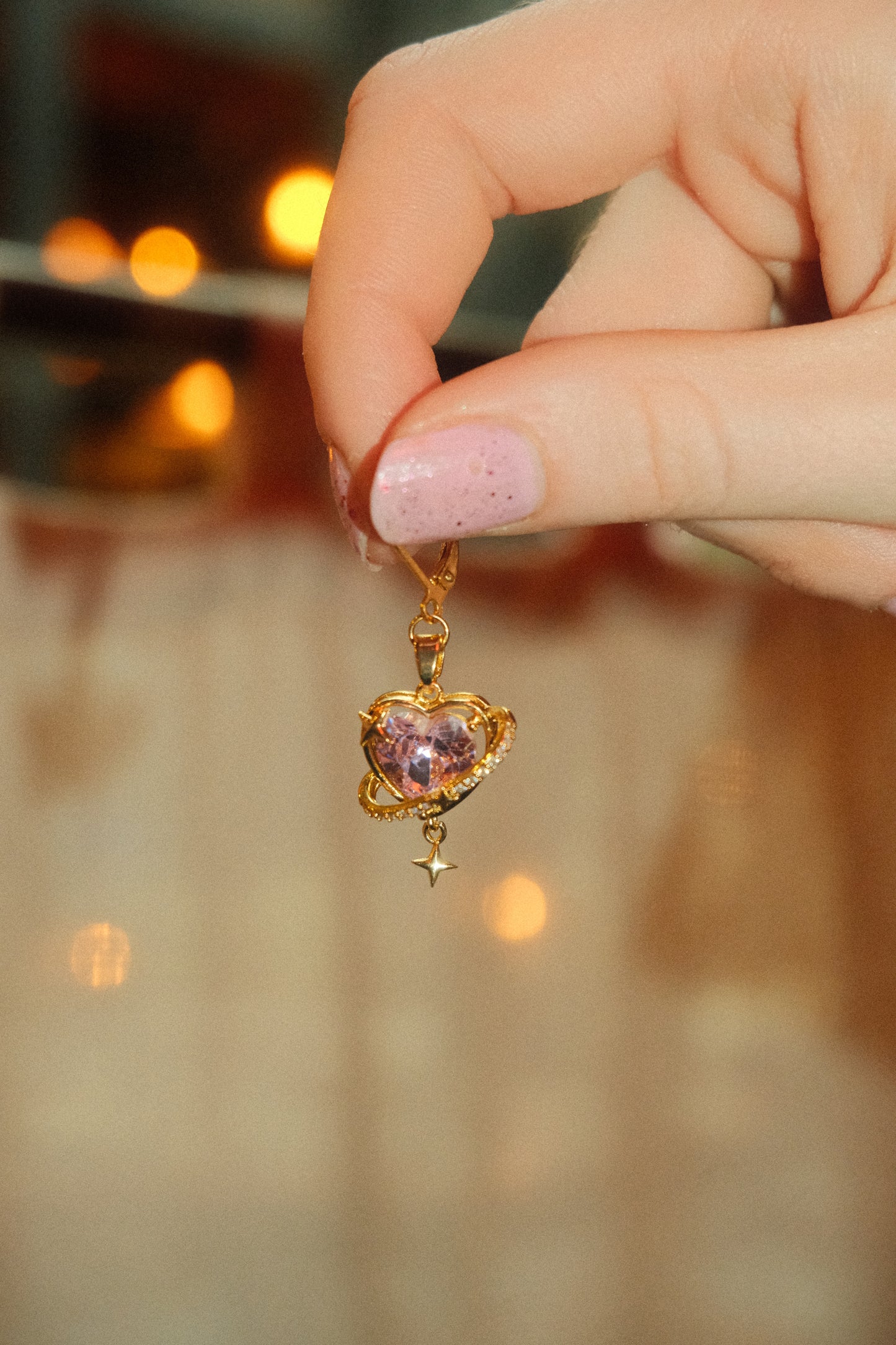 Pink Saturn Earrings