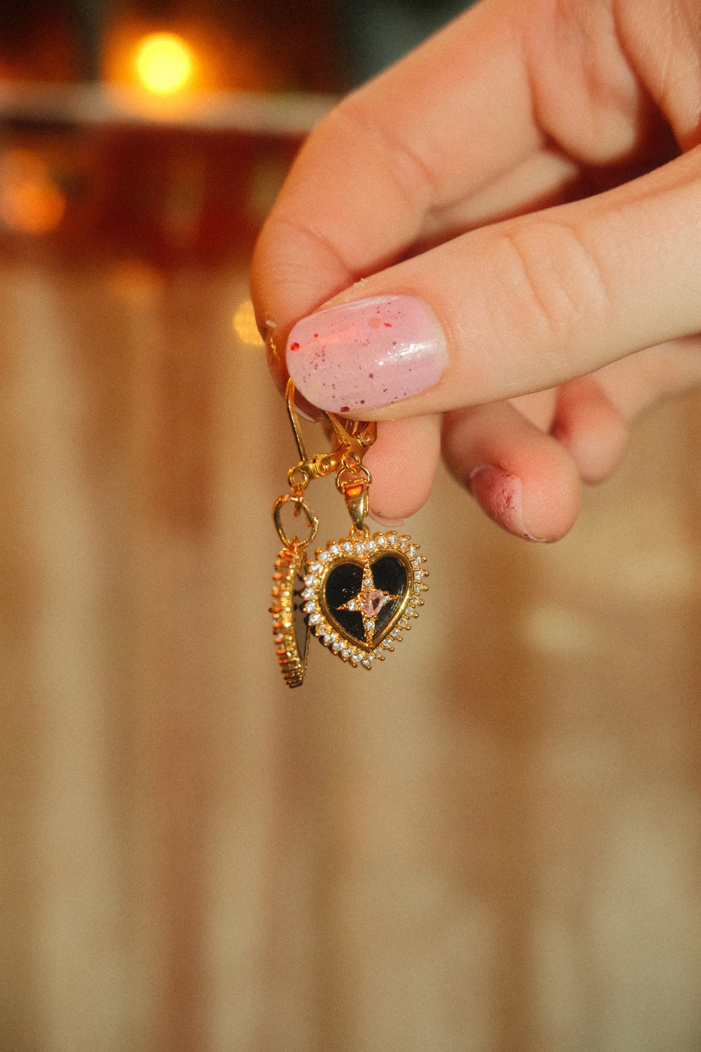 Midnight Heart Earrings