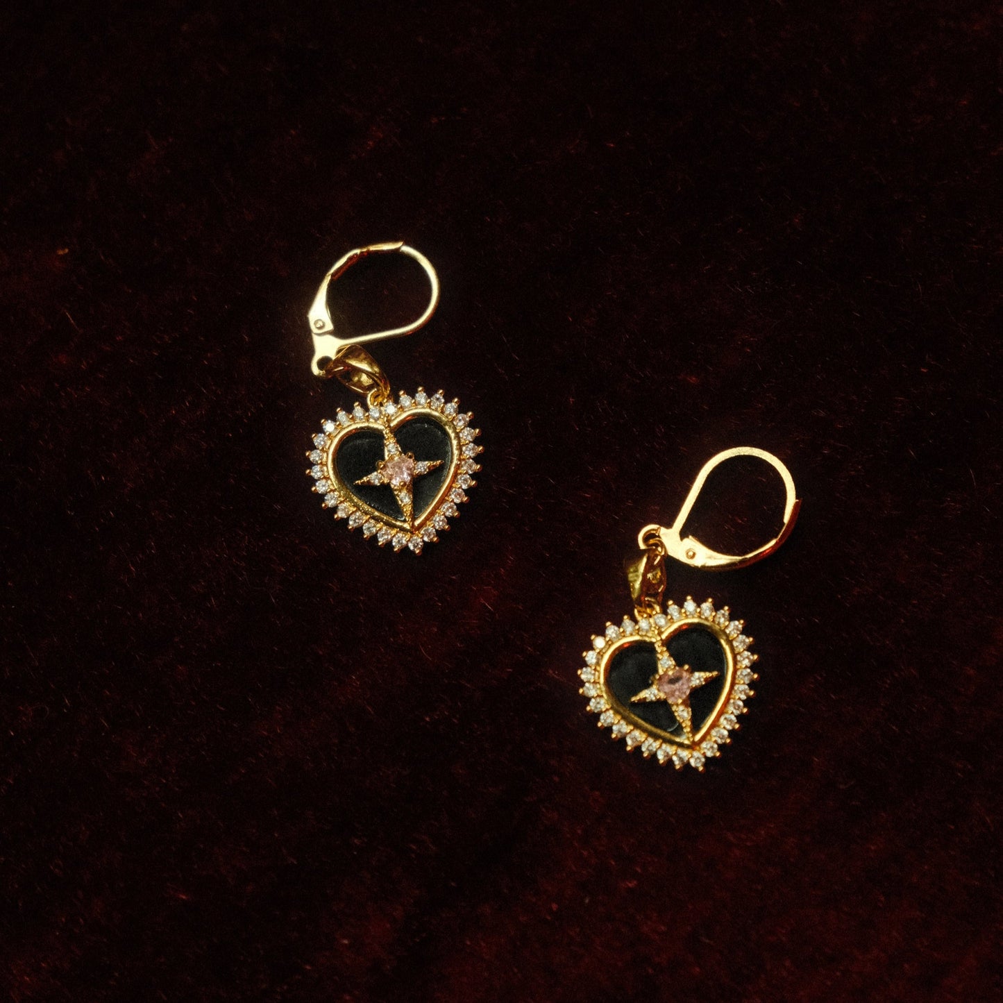 Midnight Heart Earrings