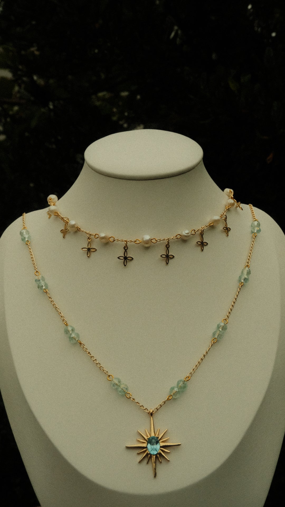 Aquamarine moonlight necklace