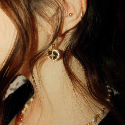 Midnight Heart Earrings