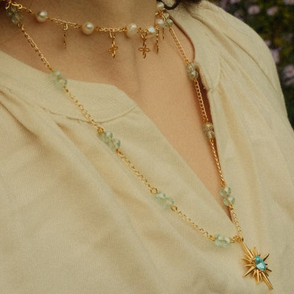 Aquamarine moonlight necklace
