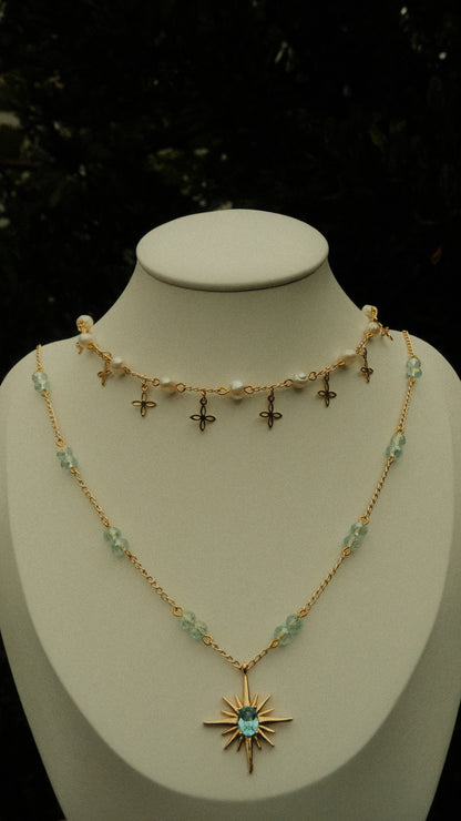 Aquamarine moonlight necklace