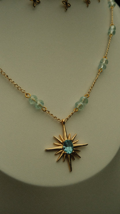 Aquamarine moonlight necklace
